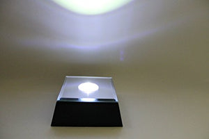 5 LED Color Changing Mirror Top Stand Base for Crystals/Glass Art - Perfect for Trade Shows & Events
