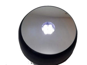 4 LED Round White Light Stand Base Crystals/Glass Art - Perfect for Trade Shows & Events