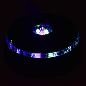 4 LED Round Color Light Stand Base for Crystals/Glass Art - Perfect for Trade Shows & Events
