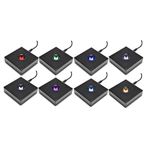 5 LED Square Black Lacquer Color Changing Stand Base for Crystal/Art Glass AC/USB Powered