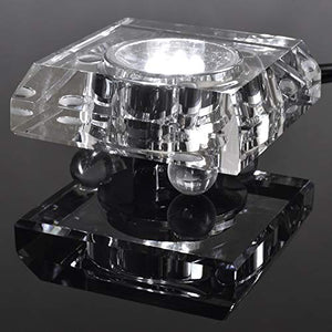 7 LED White Light Clear Lucite Square Mini Stand Base for Crystal/Glass