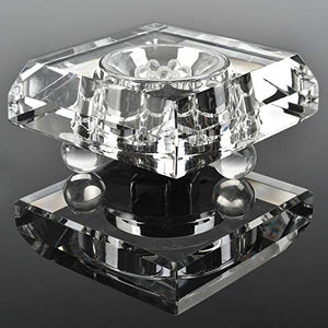 7 LED White Light Clear Lucite Square Mini Stand Base for Crystal/Glass